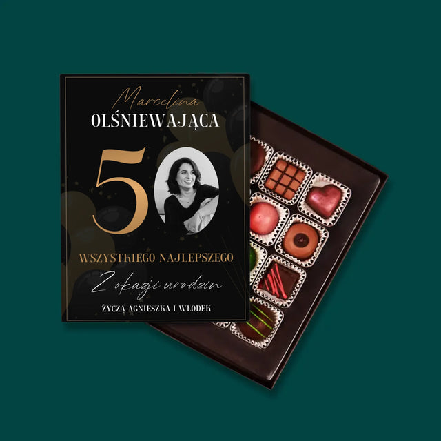 Zdjęcie I Podpis: Olśniewająca 50 - Personalizowane Praliny