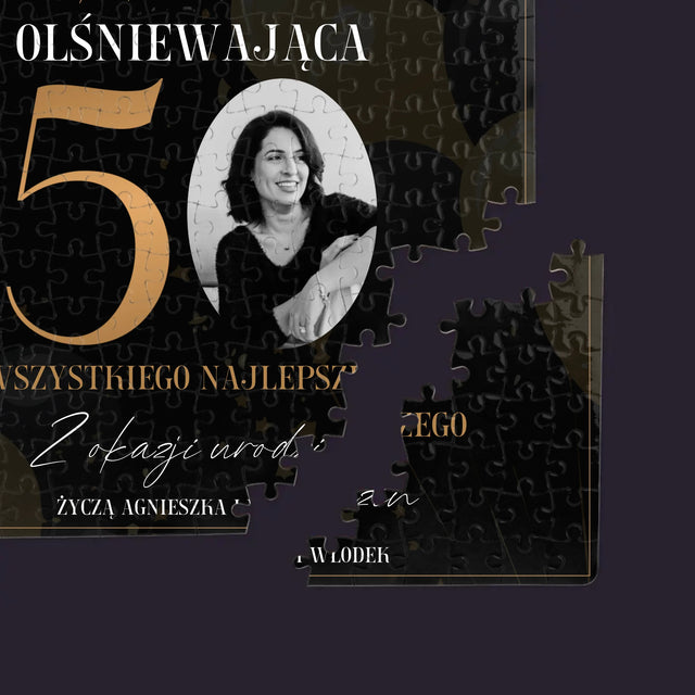 Zdjęcie I Podpis: Olśniewająca 50 - Personalizowane Puzzle