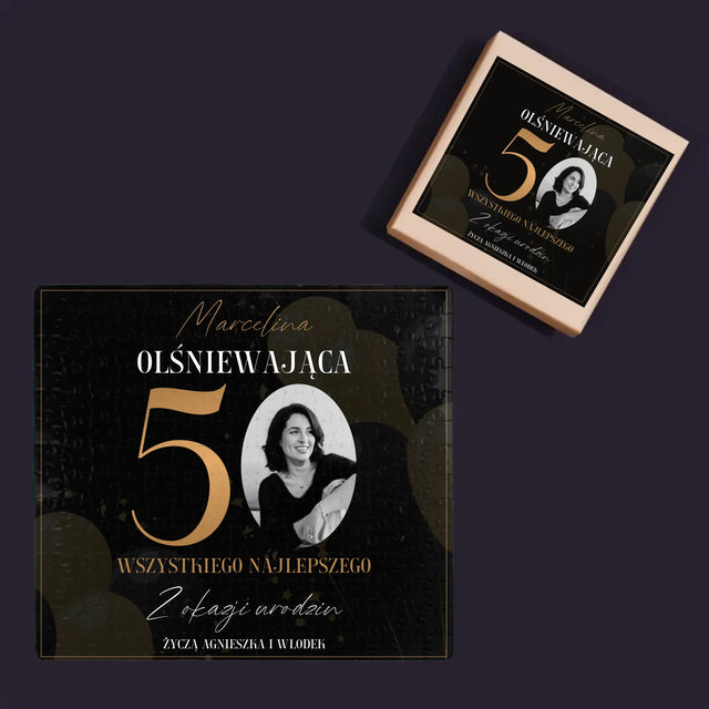 Zdjęcie I Podpis: Olśniewająca 50 - Personalizowane Puzzle