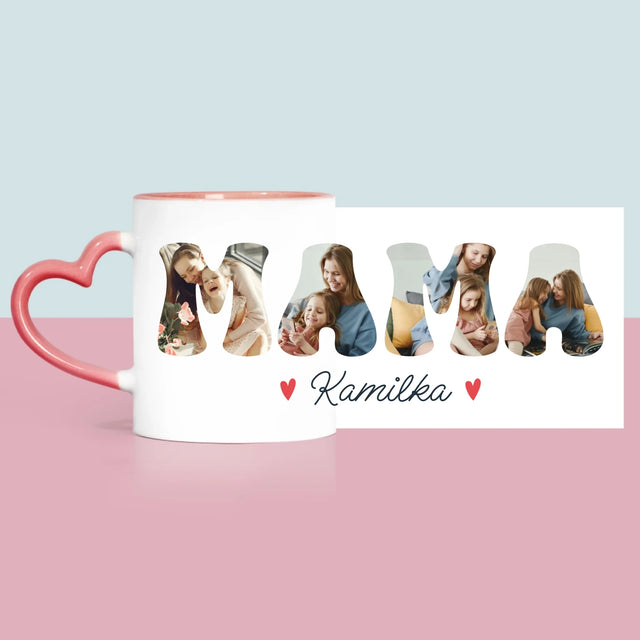 Słowo Ze Zdjęć: Mama Imię - Kubek z Nadrukiem