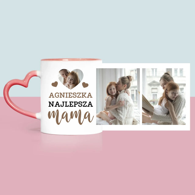 Fotokolaż: Najlepsza Mama Serce - Kubek z Nadrukiem