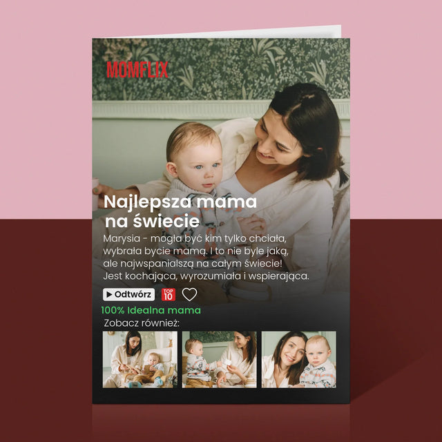 Fotokolaż: Personalizowany Plakat Netflix Dla Mamy - Kartka z Życzeniami