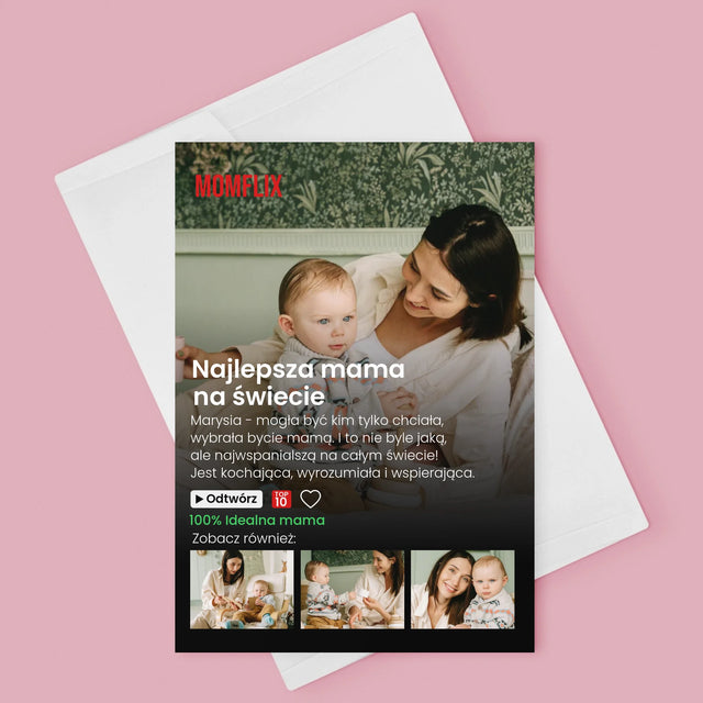Fotokolaż: Personalizowany Plakat Netflix Dla Mamy - Kartka z Życzeniami