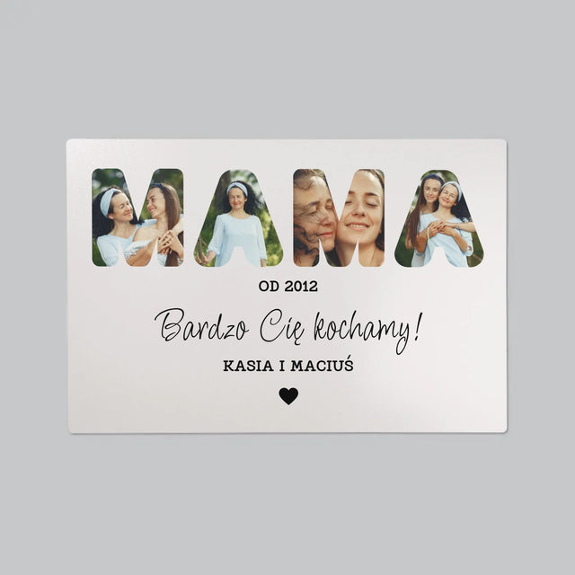 Słowo Ze Zdjęć: Mamo Bardzo Cię Kochamy - Podkładka Na Biurko