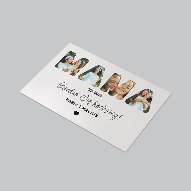 Słowo Ze Zdjęć: Mamo Bardzo Cię Kochamy - Podkładka Na Biurko