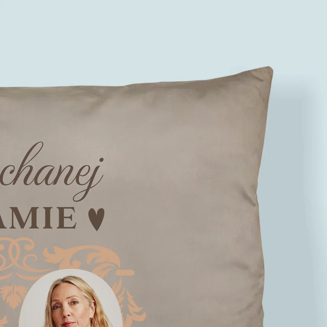 Zdjęcie I Podpis: Kochanej Mamie Z Okazji 50 Urodzin - Poduszka z Nadrukiem