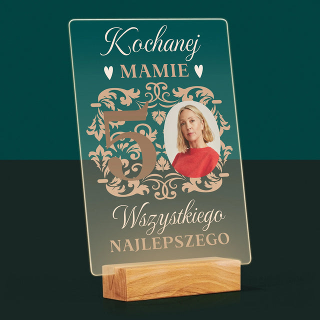 Zdjęcie I Podpis: Kochanej Mamie Z Okazji 50 Urodzin - Wydruk Na Szkle Akrylowym