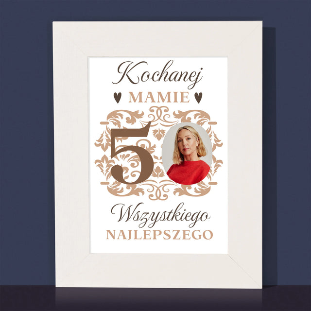 Zdjęcie I Podpis: Kochanej Mamie Z Okazji 50 Urodzin - Ramka Na Zdjęcie