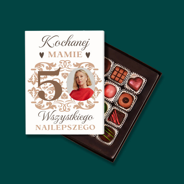 Zdjęcie I Podpis: Kochanej Mamie Z Okazji 50 Urodzin - Personalizowane Praliny