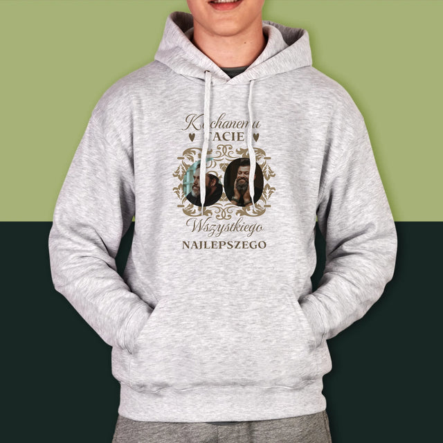 Słowo Ze Zdjęć: Kochanemu Tacie z Okazji 60 Urodzin - Bluza Męska z Kapturem