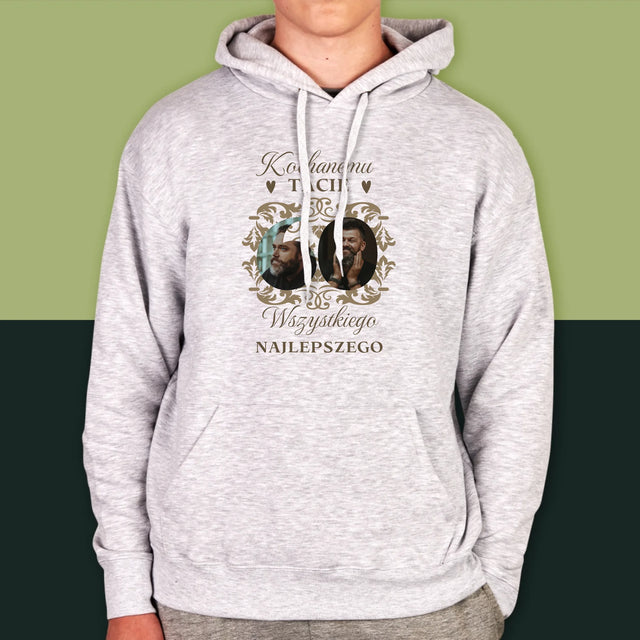 Słowo Ze Zdjęć: Kochanemu Tacie z Okazji 60 Urodzin - Bluza Męska z Kapturem