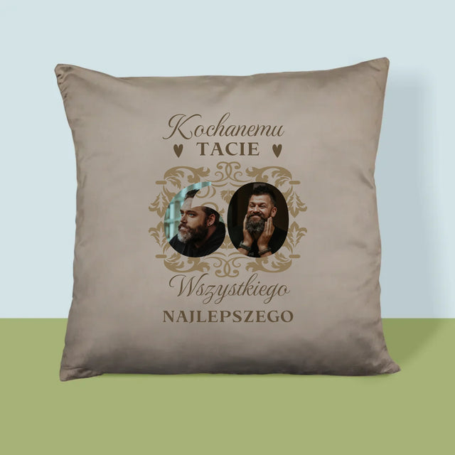Słowo Ze Zdjęć: Kochanemu Tacie z Okazji 60 Urodzin - Poduszka z Nadrukiem