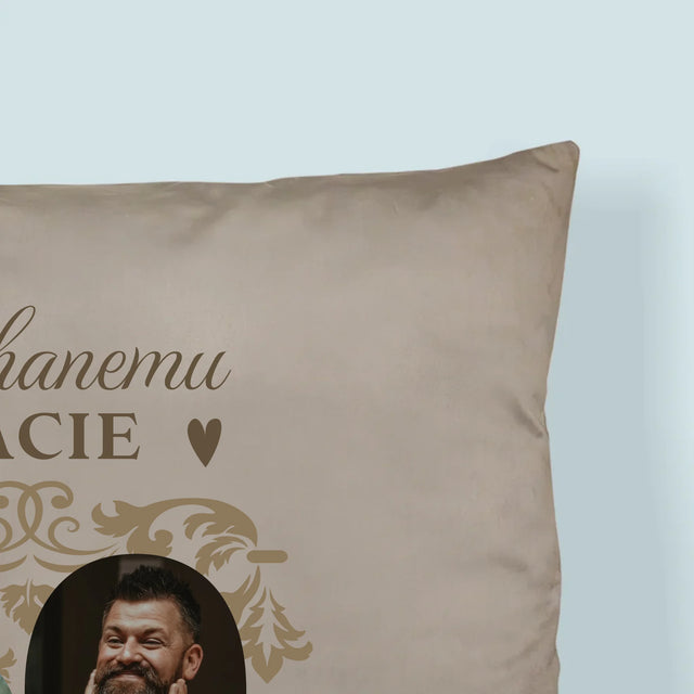 Słowo Ze Zdjęć: Kochanemu Tacie z Okazji 60 Urodzin - Poduszka z Nadrukiem