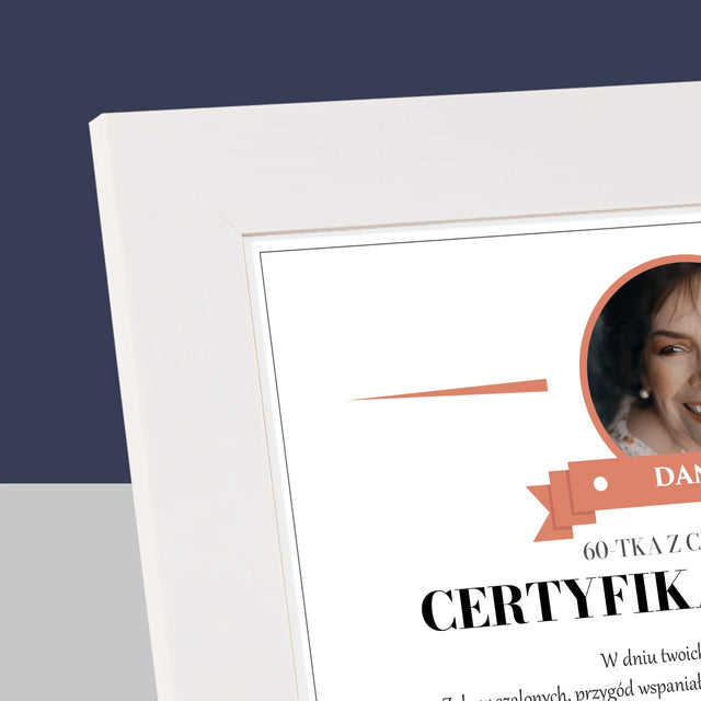Certyfkat: Certyfikat 60-Latki - Ramka Na Zdjęcie