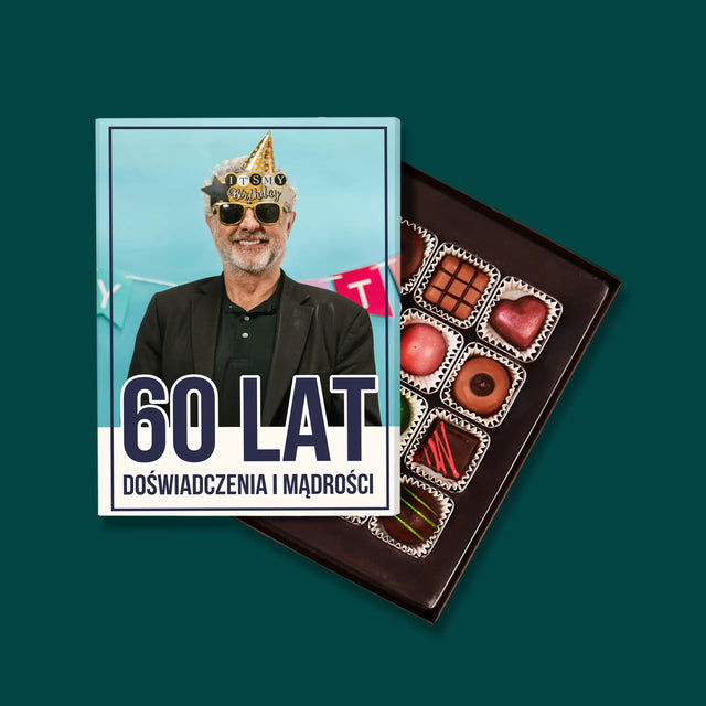 Zdjęcie i Podpis: 60 Lat Doświadczenia i Mądrości - Personalizowane Praliny
