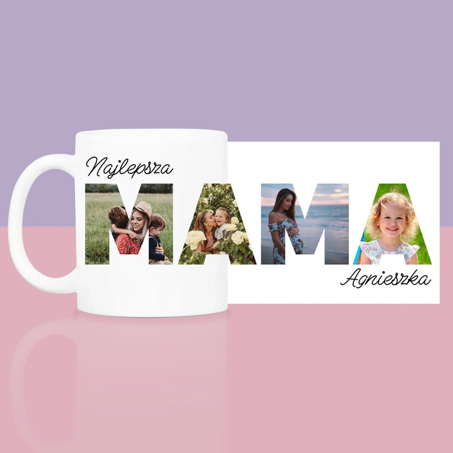 Słowo Ze Zdjęć: Mama - Zestaw prezentowy z kubkiem i różanym spa