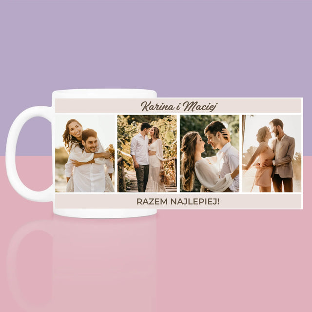 Fotokolaż: Razem Najlepiej - Zestaw prezentowy z kubkiem i różanym spa