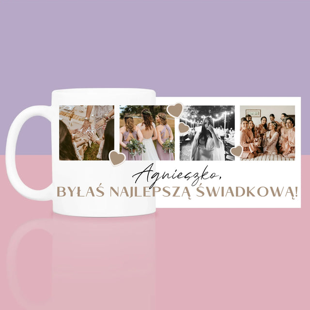Fotokolaż: Dziękuję Dla Świadkowej - Zestaw prezentowy z kubkiem i różanym spa