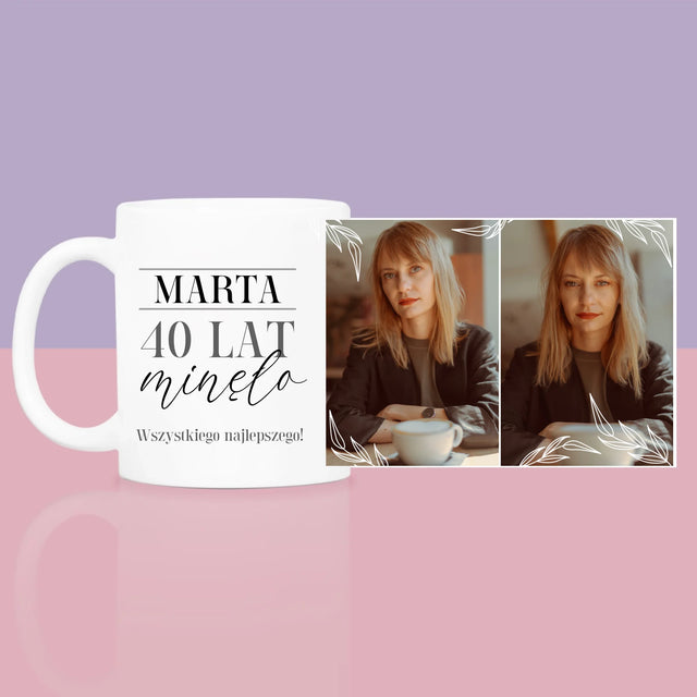 Fotokolaż: 40 Lat Minęło - Zestaw prezentowy z kubkiem i różanym spa