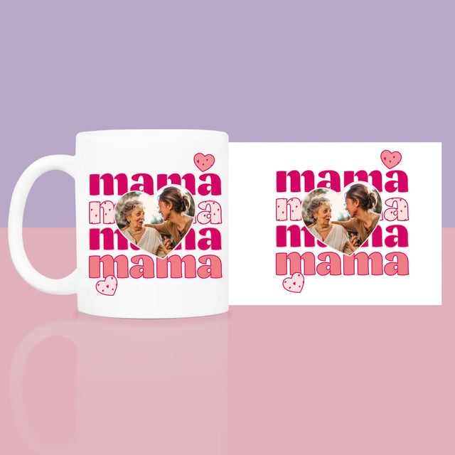 Zdjęcie i Podpis: Słowa Mama - Zestaw prezentowy z kubkiem i różanym spa