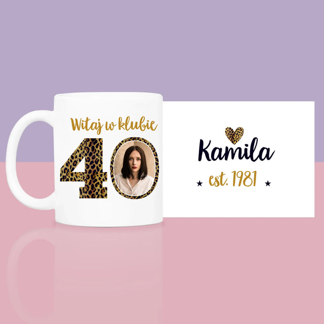 Zdjęcie i Podpis: Witaj w Klubie 40 - Zestaw prezentowy z kubkiem i różanym spa