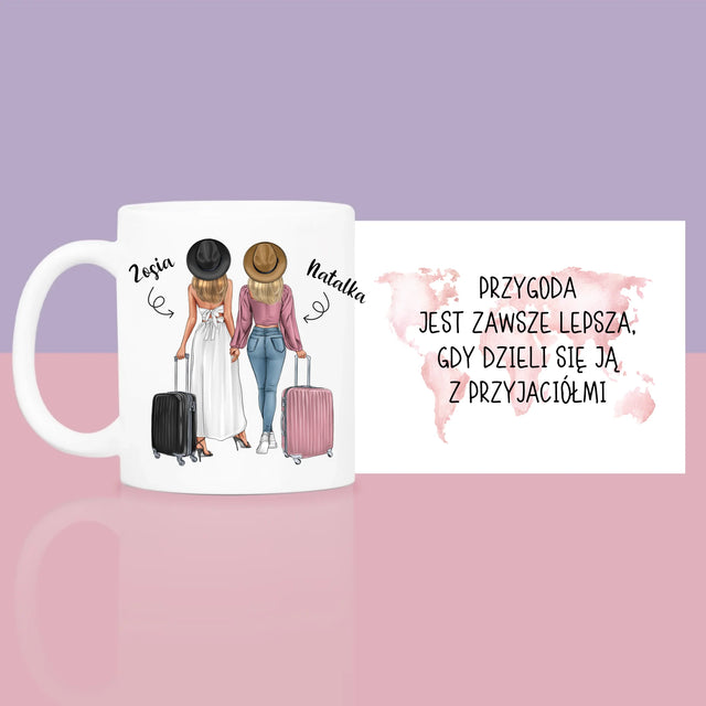 Kreator Postaci: Przyjaciółki Podróżniczki - Zestaw prezentowy z kubkiem i różanym spa