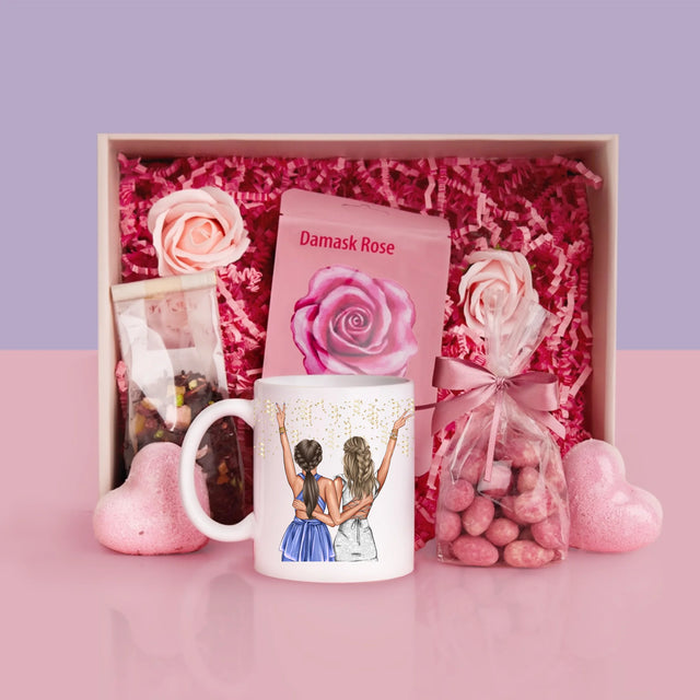 Kreator Postaci: Przyjaciółki Trzydziestka - Zestaw prezentowy z kubkiem i różanym spa