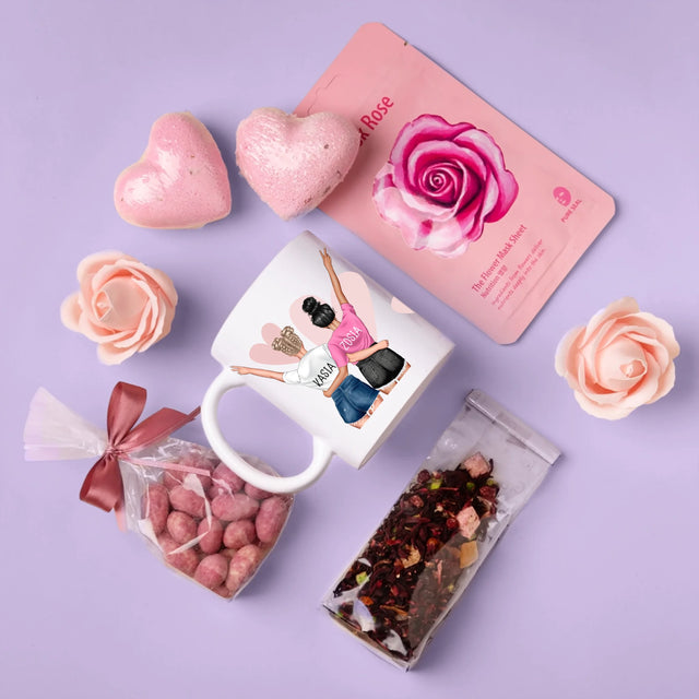 Kreator Postaci: Najlepsza siostra na świecie - Zestaw prezentowy z kubkiem i różanym spa