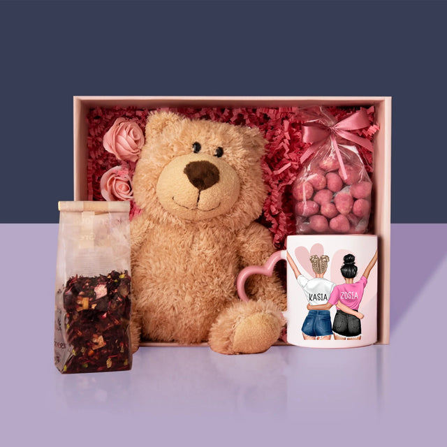 Kreator Postaci: Najlepsza Siostra Na Świecie - Zestaw Prezentowy z Kubkiem, Misiem i Słodkościami