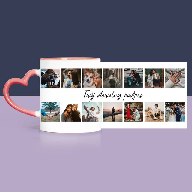 Fotokolaż: 14 Zdjęć - Zestaw Prezentowy z Kubkiem, Misiem i Słodkościami