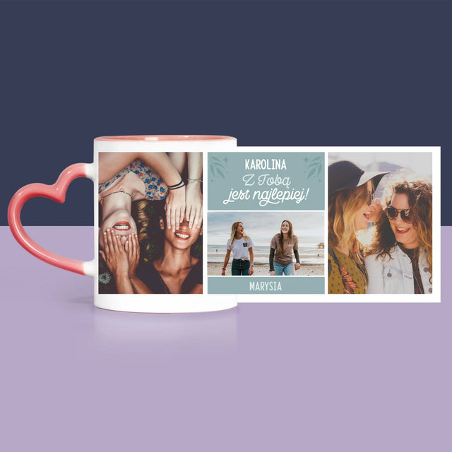 Fotokolaż: Najlepsze Przyjaciółki - Zestaw Prezentowy z Kubkiem, Misiem i Słodkościami