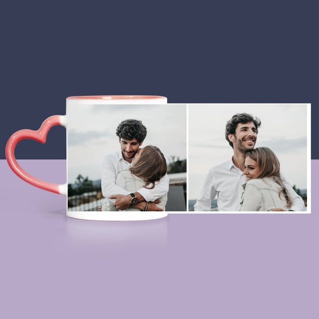 Fotokolaż: 2 Zdjęcia - Zestaw Prezentowy z Kubkiem, Misiem i Słodkościami