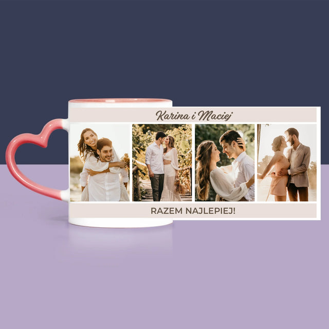 Fotokolaż: Razem Najlepiej - Zestaw Prezentowy z Kubkiem, Misiem i Słodkościami