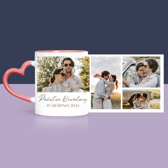 Fotokolaż: Państwo - Zestaw Prezentowy z Kubkiem, Misiem i Słodkościami