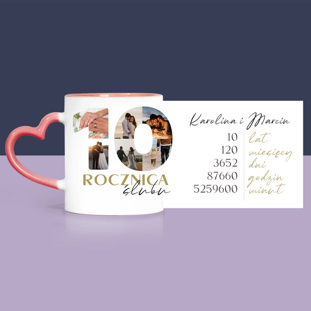 Słowo Ze Zdjęć: 10 Rocznica Ślubu - Zestaw Prezentowy z Kubkiem, Misiem i Słodkościami