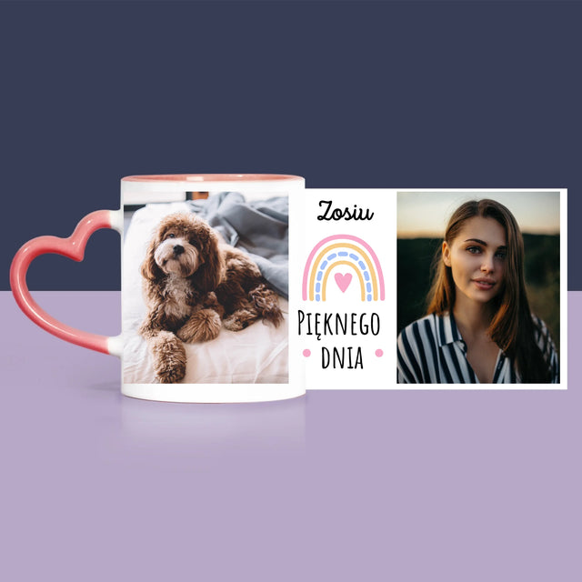 Fotokolaż: Pięknego Dnia - Zestaw Prezentowy z Kubkiem, Misiem i Słodkościami