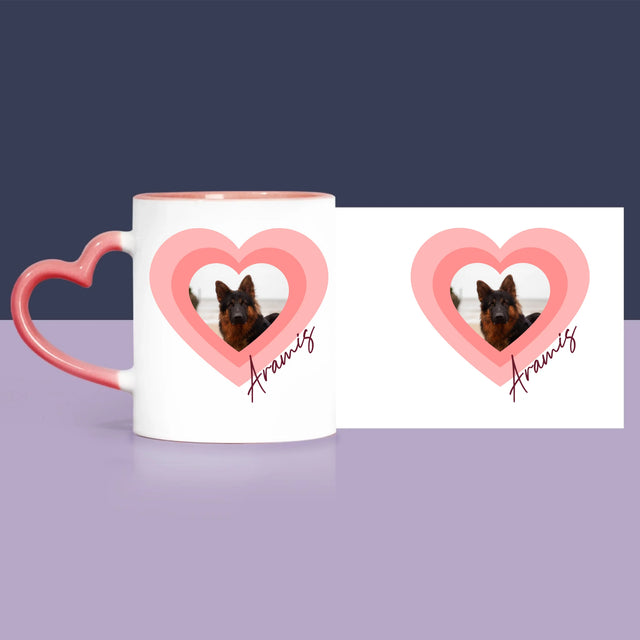 Zdjęcie i Podpis: Zdjęcie Pupila w Sercu - Zestaw Prezentowy z Kubkiem, Misiem i Słodkościami