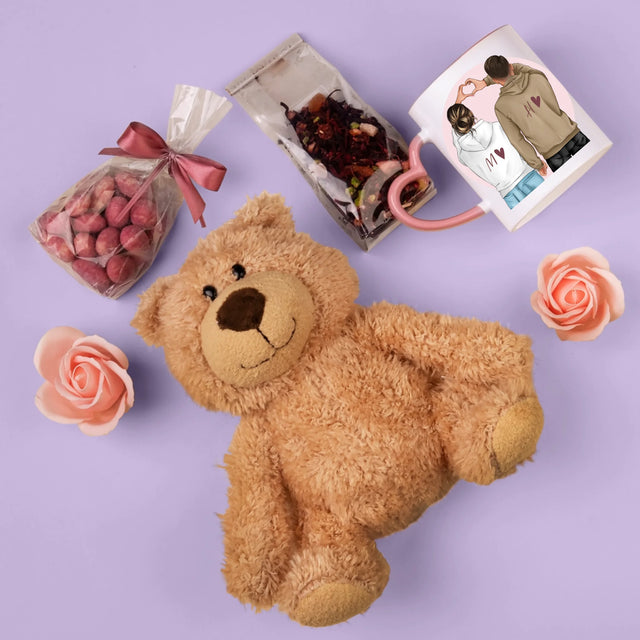 Kreator Postaci: Para Serce - Zestaw Prezentowy z Kubkiem, Misiem i Słodkościami