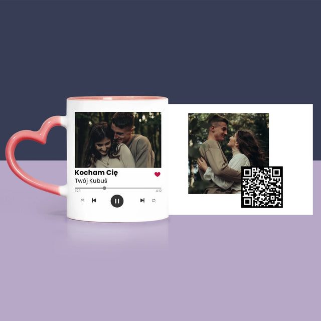 Zdjęcie i Podpis: Spotify z Kodem Qr - Zestaw Prezentowy z Kubkiem, Misiem i Słodkościami