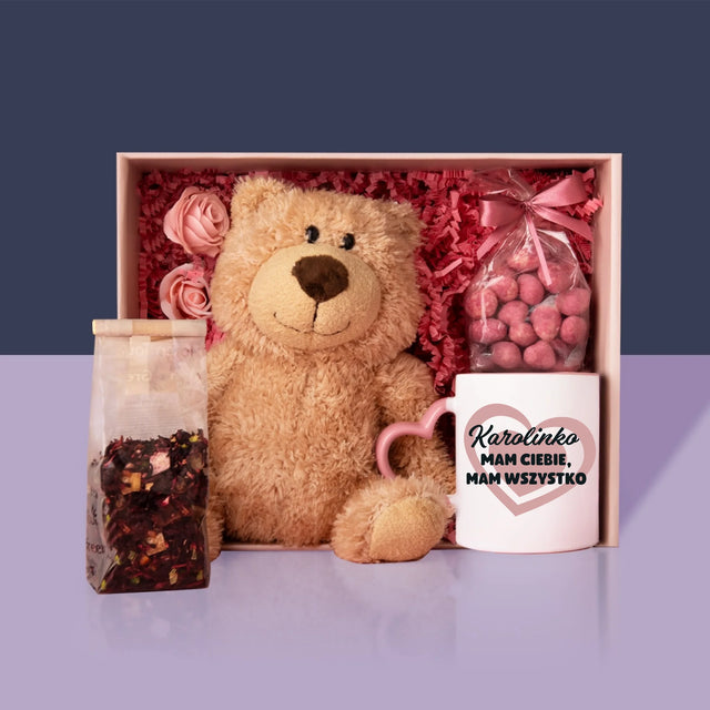 Kreator Postaci: Ona i On - Zestaw Prezentowy z Kubkiem, Misiem i Słodkościami