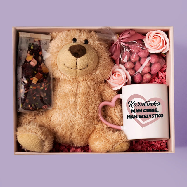 Kreator Postaci: Ona i On - Zestaw Prezentowy z Kubkiem, Misiem i Słodkościami