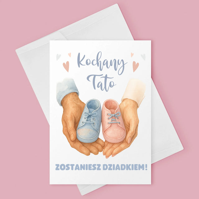 Imię i Podpis: Zostaniesz dziadkiem - Kartka z Życzeniami