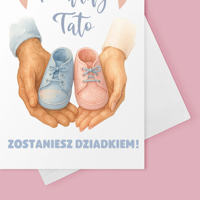 Imię i Podpis: Zostaniesz dziadkiem - Kartka z Życzeniami
