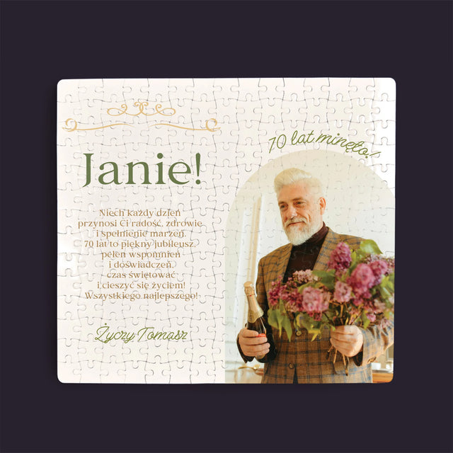 Zdjęcie I Podpis: 70 Lat Minęło - Personalizowane Puzzle