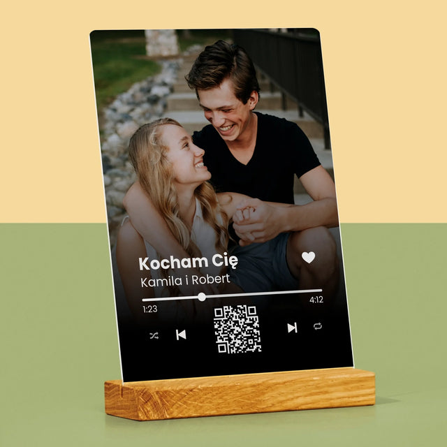 Zdjęcie i Podpis: Wasza Piosenka Kod Qr - Wydruk Na Szkle Akrylowym