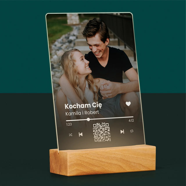 Zdjęcie i Podpis: Wasza Piosenka Kod Qr - Wydruk Na Szkle Akrylowym