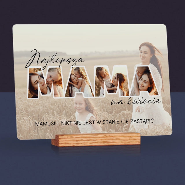 Słowo Ze Zdjęć: Najlepsza Mama Na Świecie Zdjęcia - Wydruk Na Szkle Akrylowym