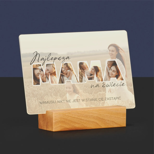Słowo Ze Zdjęć: Najlepsza Mama Na Świecie Zdjęcia - Wydruk Na Szkle Akrylowym