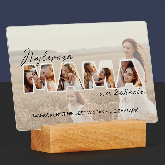 Słowo Ze Zdjęć: Najlepsza Mama Na Świecie Zdjęcia - Wydruk Na Szkle Akrylowym