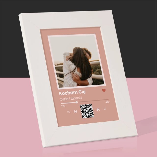 Zdjęcie i Podpis: Twoja Piosenka z Kodem - Ramka Na Zdjęcie